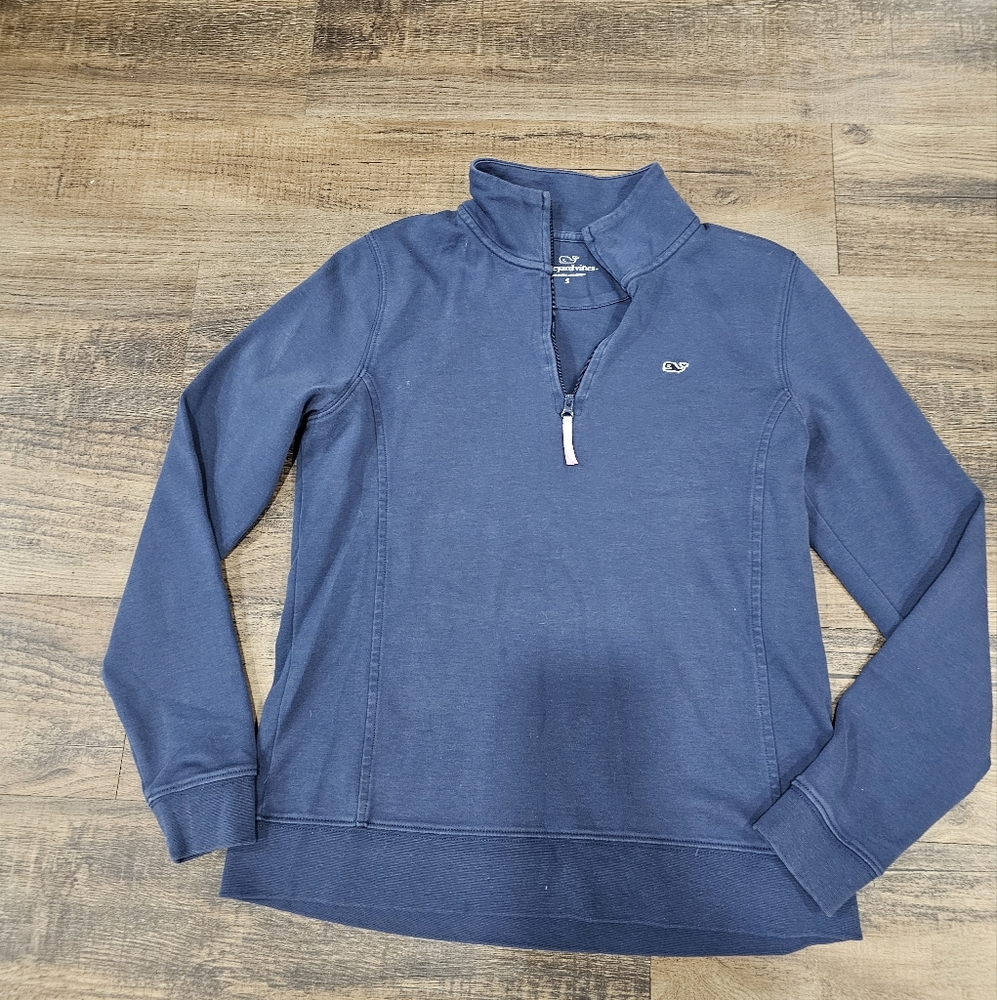 Vineyard Vines Blue Quarter-Zip Pullover | Size S |